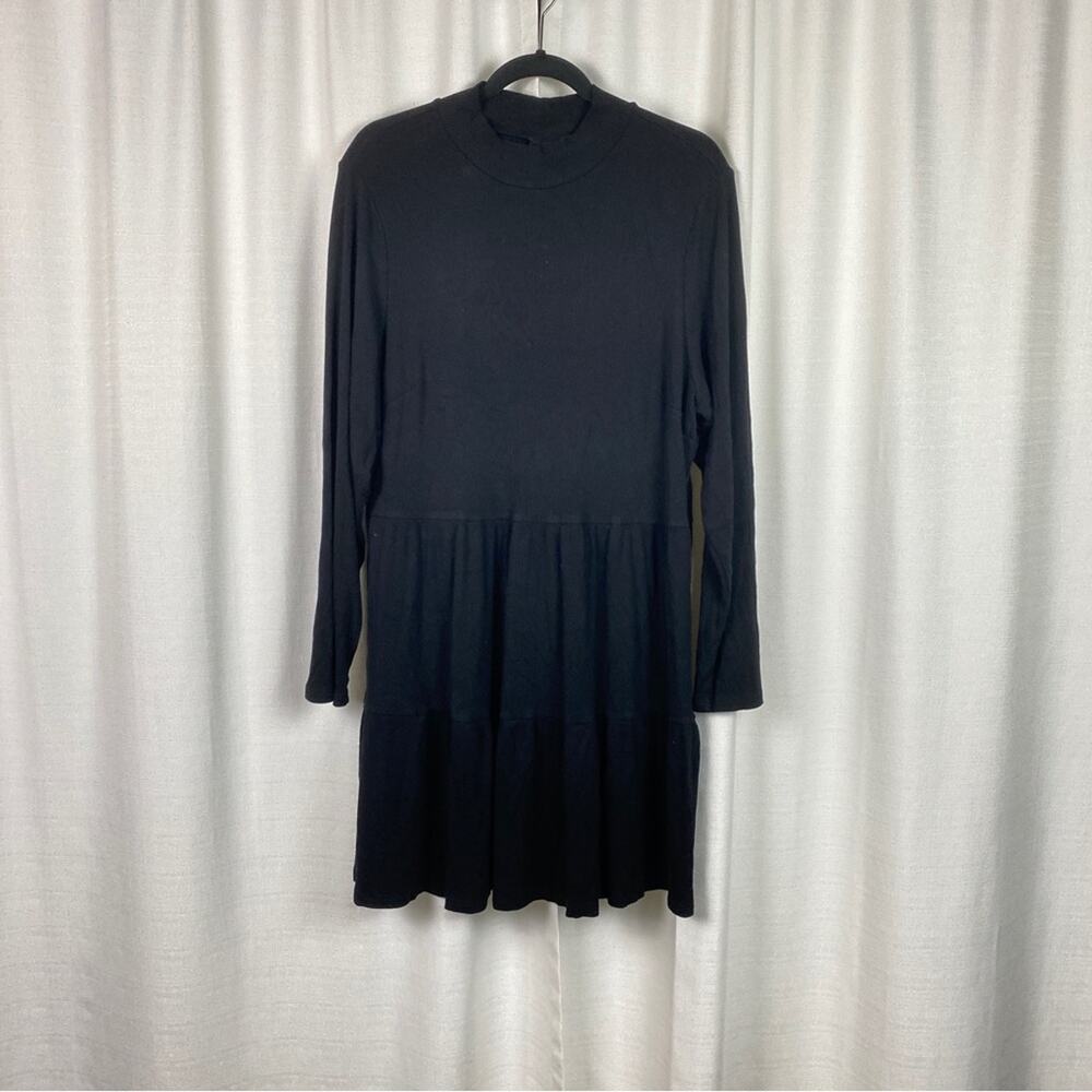City Chic Black Knit Tier Dress Sz.L(20) NWT